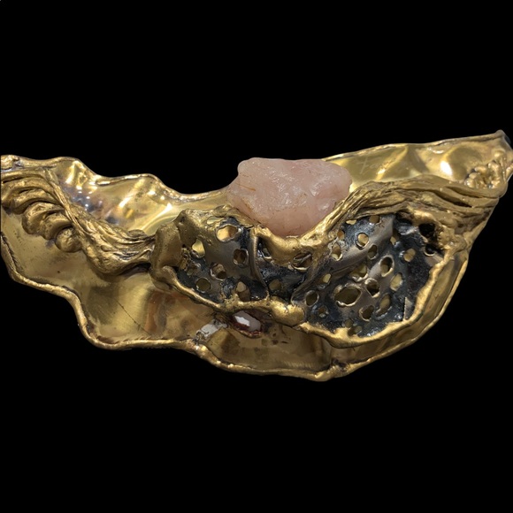 Shoulder White Leather Bag with Bronze Detail and Rose Quartz - Picture 5 of 5